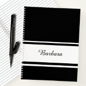 Custom Name Script Zwart/Wit Kantoor Gift Journal Notitieboek