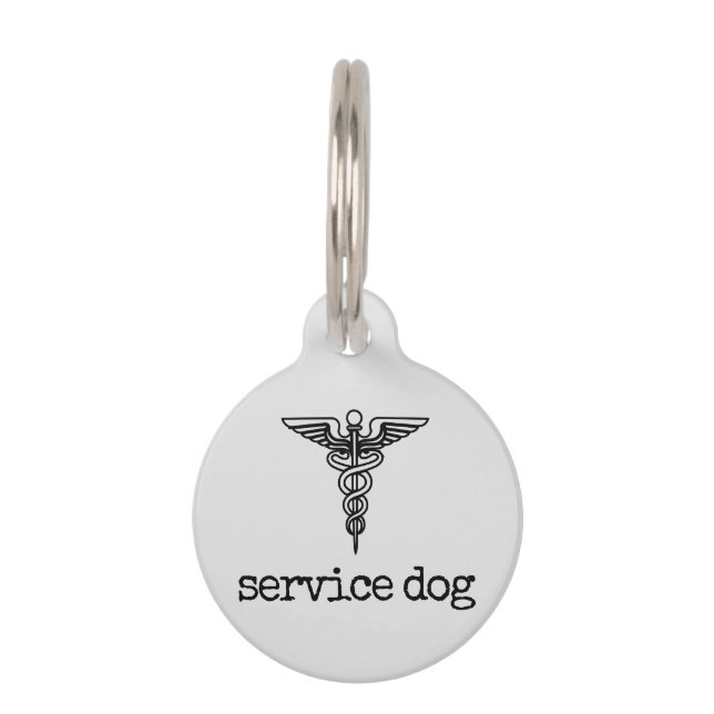 Custom Name Service Dog Huisdierpenning (Voorkant)