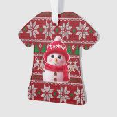Custom Name Snowman Christmas Shirt Ornament (voorkant)