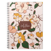 Custom Name Soft Pastel Floral Garden Name Label Notitieboek (Voorkant)