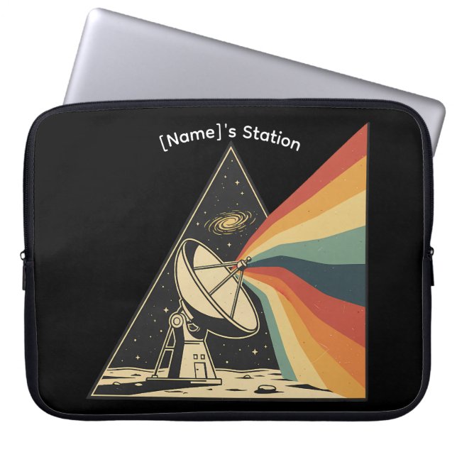 Custom [Name] Space Station Laptop Sleeve (Voorkant)