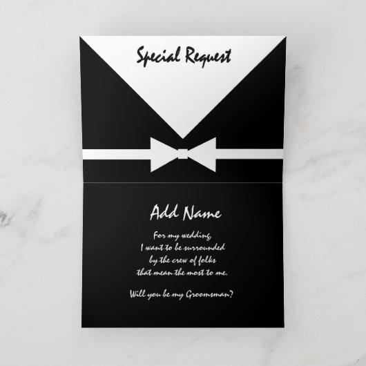 CUSTOM NAME Speciale Verzoek wees mijn bruidsjonke (Binnen)