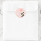 Custom Name Squirrel with Pink Balloon Ronde Sticker (Tas)
