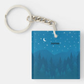 Custom Name, Stars Moon Mountain Acrylic Keychain (Voorkant)