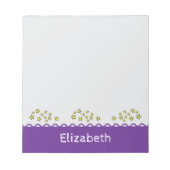Custom name stars purple kids notitieblok (Voorkant)