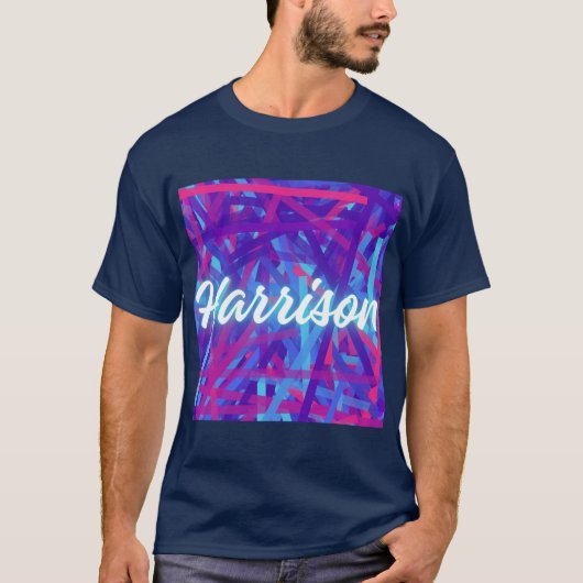Custom Name Sticker – Harrison – Personalized Labe T-shirt (Voorkant)