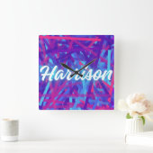 Custom Name Sticker – Harrison – Personalized Labe Vierkante Klok (Huis)