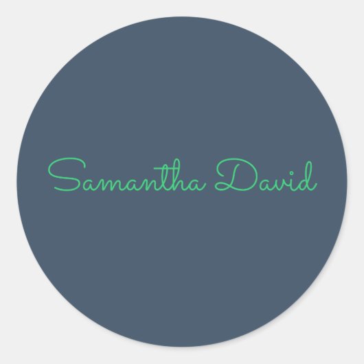 Custom Name Sticker – Mint Green & Dark Gray (Voorkant)