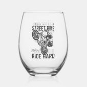 Custom name Street Bike Wijnglas Zonder Voet (Voorkant)