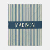 Custom Name Stripes Blanket Baby Shower Gift Fleece Deken (Voorkant)