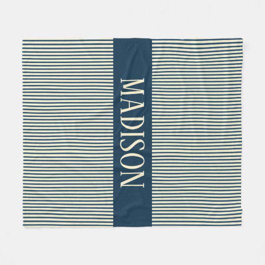 Custom Name Stripes Blanket Baby Shower Gift Fleece Deken (Voorkant (Horizontaal))