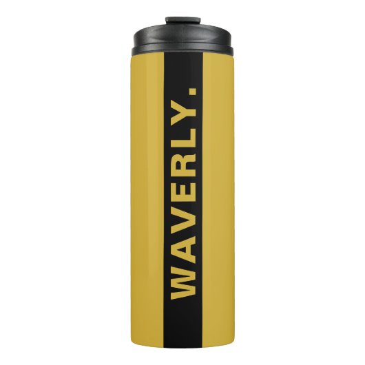 Custom Name Stylish Metallic Gold Thermal Tumbler Thermosbeker (Voorkant)
