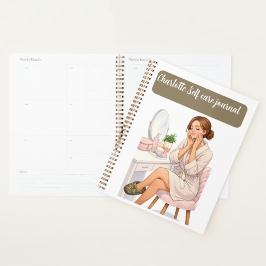 Custom name stylish Self care journal Planner (Display)