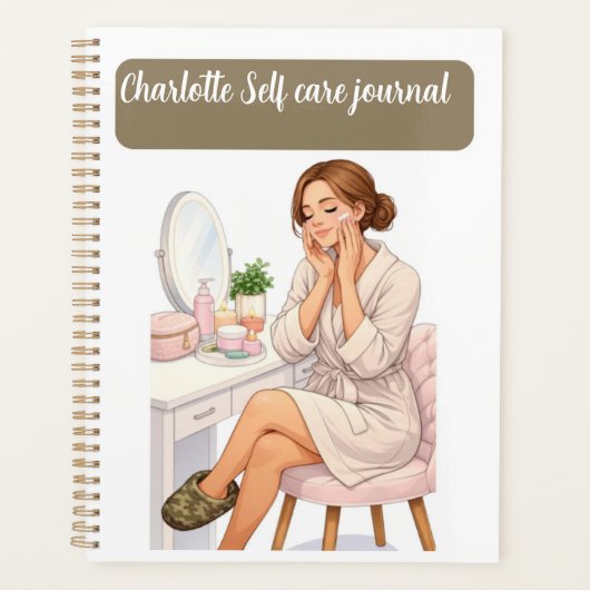 Custom name stylish Self care journal  Planner (Voorkant)