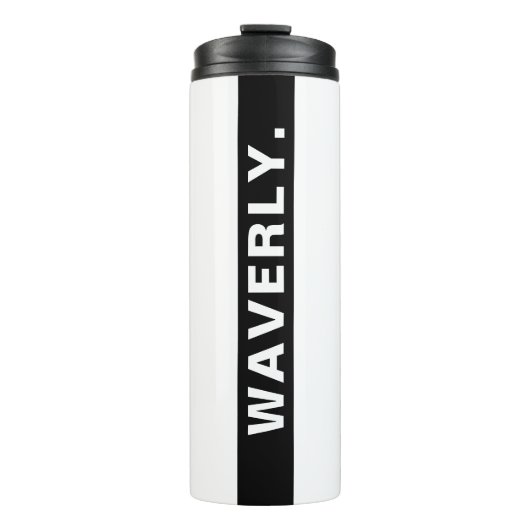 Custom Name Stylish White Thermal Tumbler Drinkwar Thermosbeker (Voorkant)