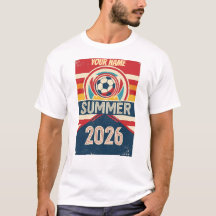 Custom Name Summer 2026 Soccer Fan Retro Tee