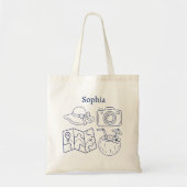Custom Name Summer Vacation Canvas Bag Tote Bag (Voorkant)