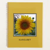 Custom Name Sunflower Metallic Gold Daily Planner (Voorkant)