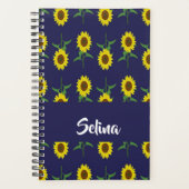 Custom name sunflowers on blue planner (Voorkant)