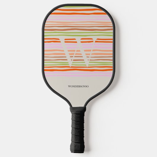 Custom Name Sunset Pastel Monogram Pickleball Paddle (Achterkant)