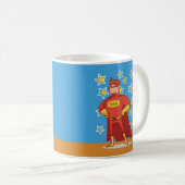 Custom Name Superheld Vaderdag Koffiemok (Voorkant rechts)