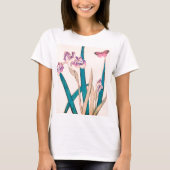 CUSTOM NAME T-SHIRT VOOR VROUWEN MET JAPANSE IRIS (Voorkant)