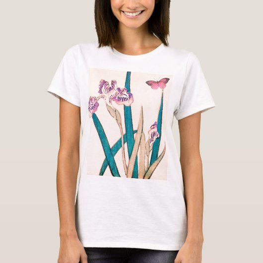 CUSTOM NAME T-SHIRT VOOR VROUWEN MET JAPANSE IRIS (Voorkant)