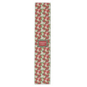 Custom Name Table Runner Classic Holiday Flowers Medium Tafelloper (Voorkant)