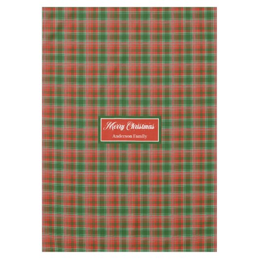 Custom Name Tablecloth Traditional Christmas Look Tafelkleed (Voorkant)