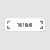 Custom Name Tag – Corner Brackets (Voorkant)