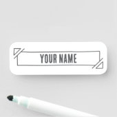 Custom Name Tag – Hand Drawn Banner (In situ)