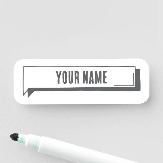 Custom Name Tag – Tab Frame (In situ)