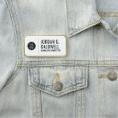 Custom Name Tag with Logo | Gold Magnetic Badge (In situ)