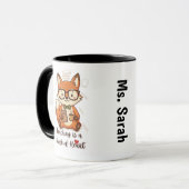 Custom Name Teacher Appreciation Mug - Cute Fox  Mok (Voorkant links)