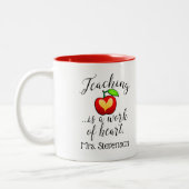 Custom Name Teaching is een werk van Heart Teacher Tweekleurige Koffiemok (Links)