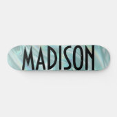 Custom Name Teal Opal Skateboard (Horizontaal)
