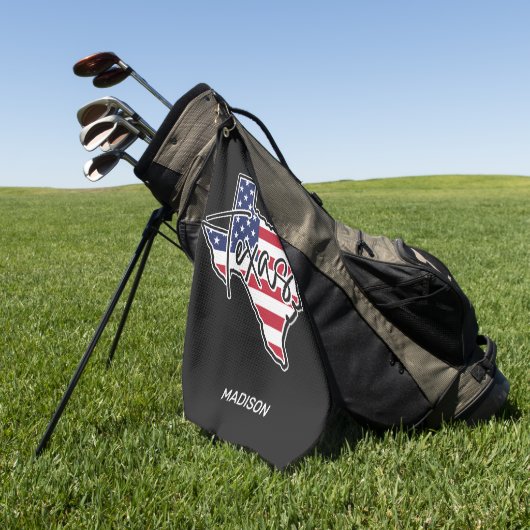 Custom Name Texas Golfhanddoek (Groen)