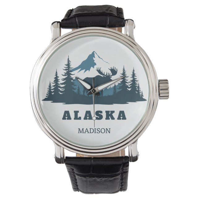 Custom Name & Text ALASKA Horloge (Voorkant)
