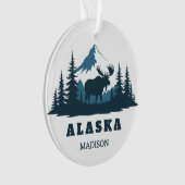 Custom Name & Text ALASKA Ornament (voorkant)