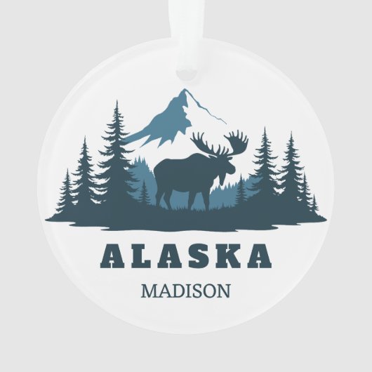 Custom Name & Text ALASKA Ornament (achterkant)