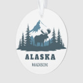 Custom Name & Text ALASKA Ornament (voorkant)