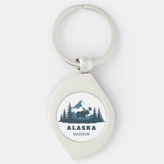 Custom Name & Text ALASKA Sleutelhanger (Voorkant)