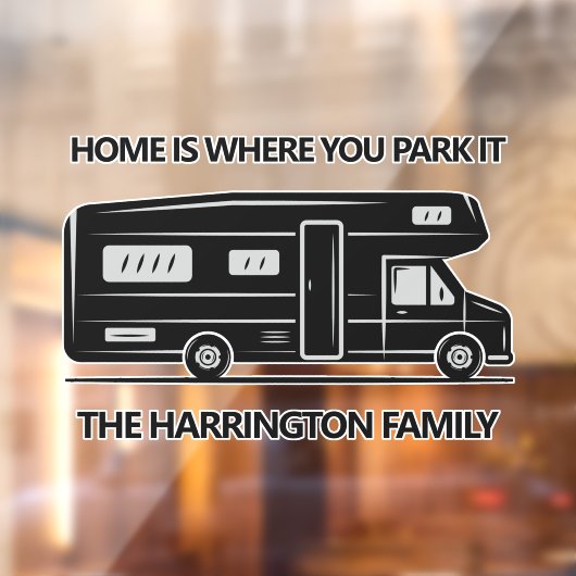 Custom Name & Text Camper Van Raamsticker (Vel 2)
