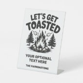 Custom Name & Text Camping Reclamebord Met Voetstuk (Voorkant)