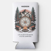 Custom Name & Text Camping Seltzer Blikjeskoeler (Achterkant)