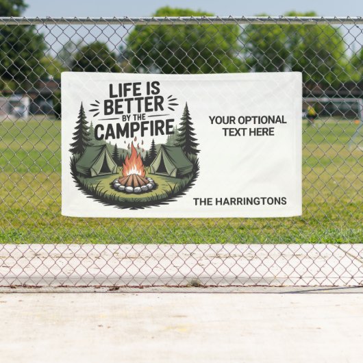 Custom Name & Text Camping Spandoek (Insitu)