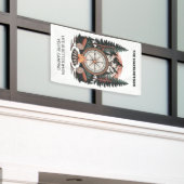 Custom Name & Text Camping Spandoek (Buitenkant Gebouw)