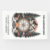 Custom Name & Text Camping Spandoek (Horizontaal)