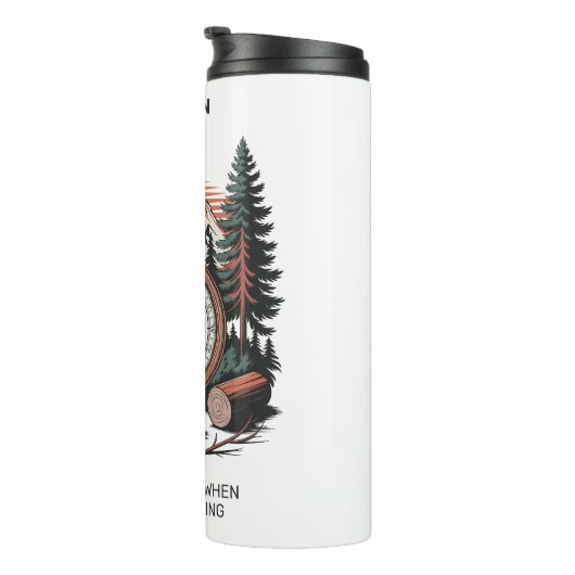 Custom Name & Text Camping Thermosbeker (Geroteerd rechts)