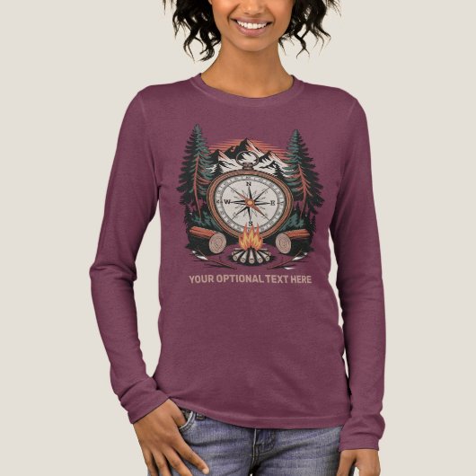 Custom Name & Text Camping Tri-Blend Shirt (Voorkant)